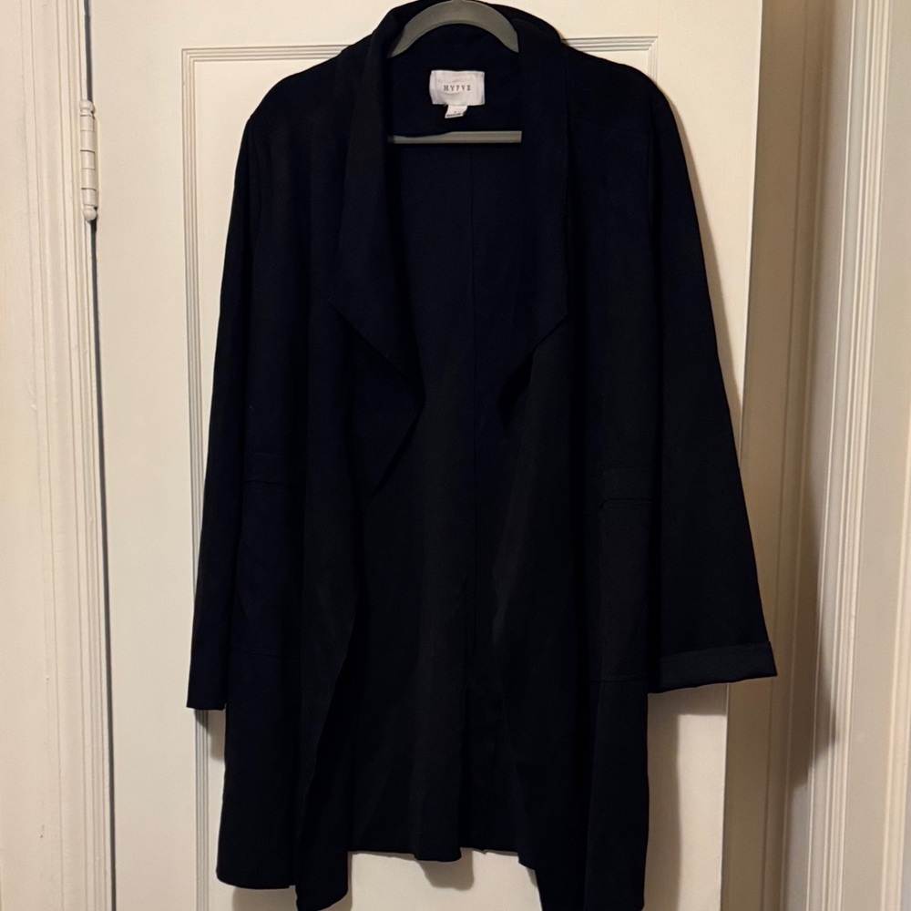 Black Open HYFVE faux suede soft form blazer size large